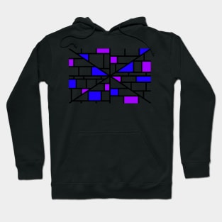 Abstract mosaic pattern grid with random colours blue and purple - illustration Hoodie